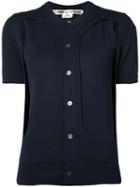 Comme Des Garçons - Short Sleeve Layered Cardigan - Women - Cotton - Xs, Blue, Cotton