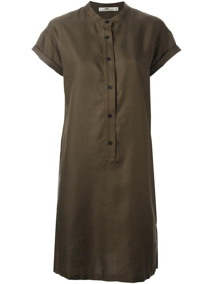 Hope Oversized Shirt Dress, Women's, Size: 36, Green, Lyocell