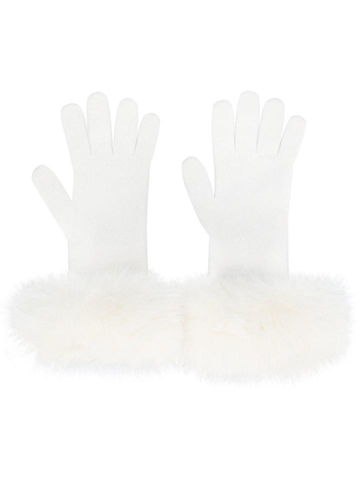 Max Mara Ribbed Knit Gloves - White