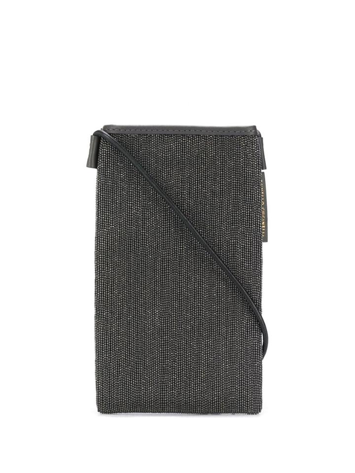 Brunello Cucinelli Beaded Shoulder Bag - Grey