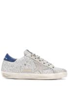 Golden Goose Classic Star Glitter Trainers - Silver