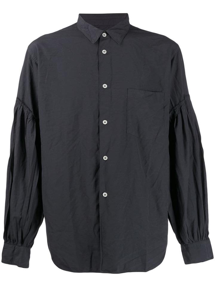 Comme Des Garçons Homme Plus Gathered Sleeves Shirt - Grey