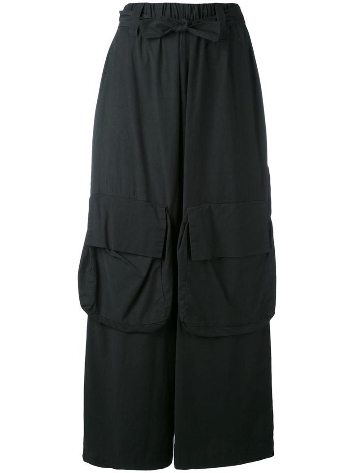 Nelly Johansson - Wide-leg Cargo Pants - Women - Cotton/spandex/elastane/cupro - One Size, Black, Cotton/spandex/elastane/cupro