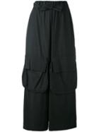Nelly Johansson - Wide-leg Cargo Pants - Women - Cotton/spandex/elastane/cupro - One Size, Black, Cotton/spandex/elastane/cupro