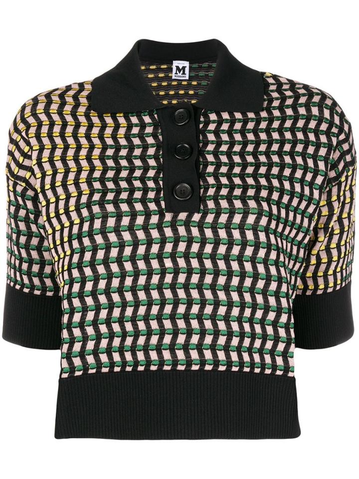 M Missoni Cropped Knit Jumper - Black
