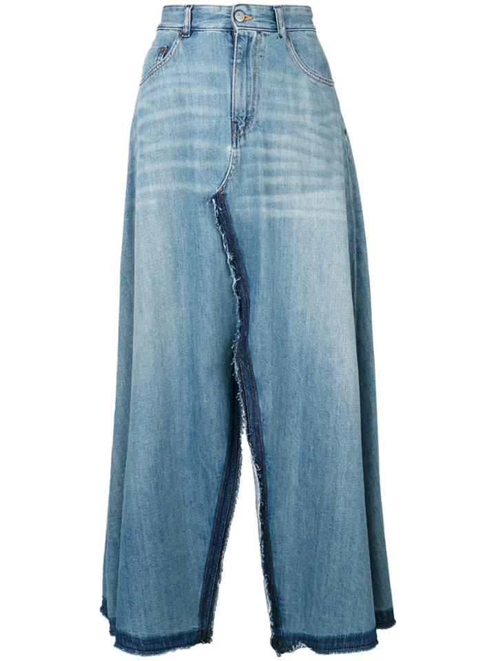 Mm6 Maison Margiela Open-front Denim Skirt - Blue