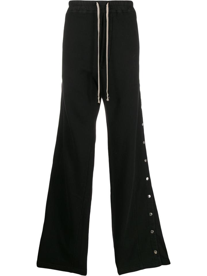 Rick Owens Drkshdw Side Button Wide Leg Trousers - Black
