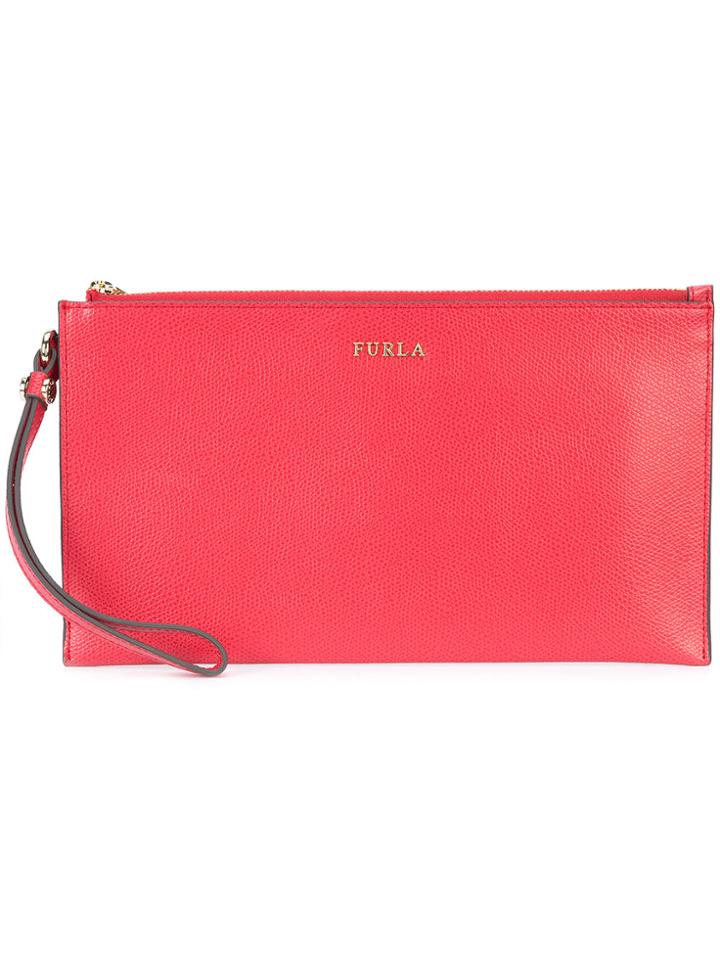 Furla Zipped Clutch - Red
