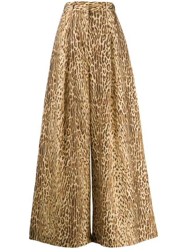 Zimmermann Animal Print Palazzo Trousers - Neutrals