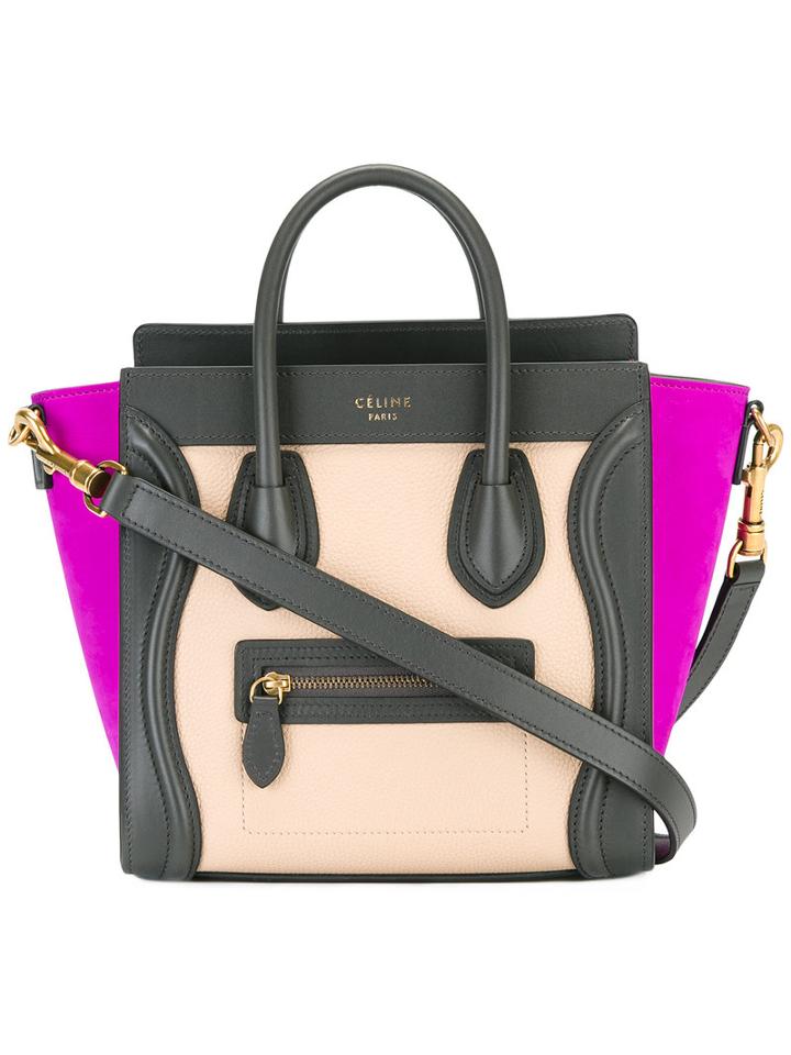 Céline Contrast Tote Bag, Women's, Calf Leather