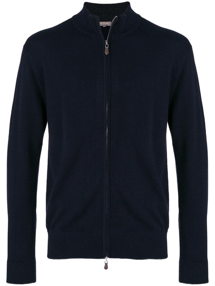 N.peal Knightsbridge Zip Sweater - Blue