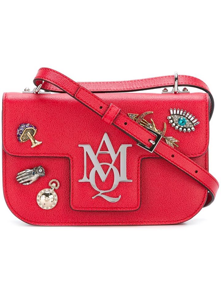 Alexander Mcqueen 'insignia' Satchel, Women's, Red, Calf Leather