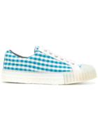 Adieu Paris Gingham Check Sneakers - Blue
