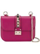 Valentino Valentino Garavani Glam Lock Shoulder Bag, Women's, Pink/purple, Cotton/leather/metal