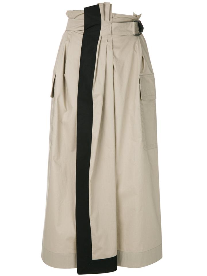 Gentry Portofino High-waist Belted Skirt - Nude & Neutrals
