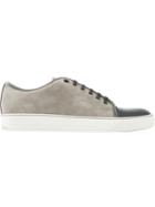 Lanvin Contrasting Toe Cap Sneakers, Men's, Size: 6, Grey, Calf Leather/rubber