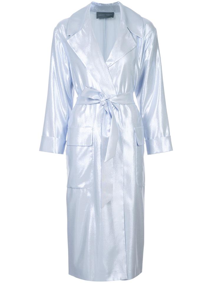 Alberta Ferretti Lurex Trench Coat - Blue