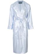 Alberta Ferretti Lurex Trench Coat - Blue