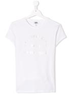 Karl Lagerfeld Kids Teen Logo Print Jersey T-shirt - White