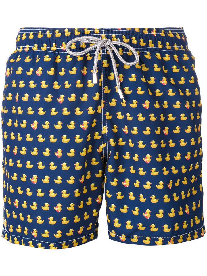 Mc2 Saint Barth - Duck Print Swim Shorts - Men - Polyamide/polyester/spandex/elastane - L, Blue, Polyamide/polyester/spandex/elastane