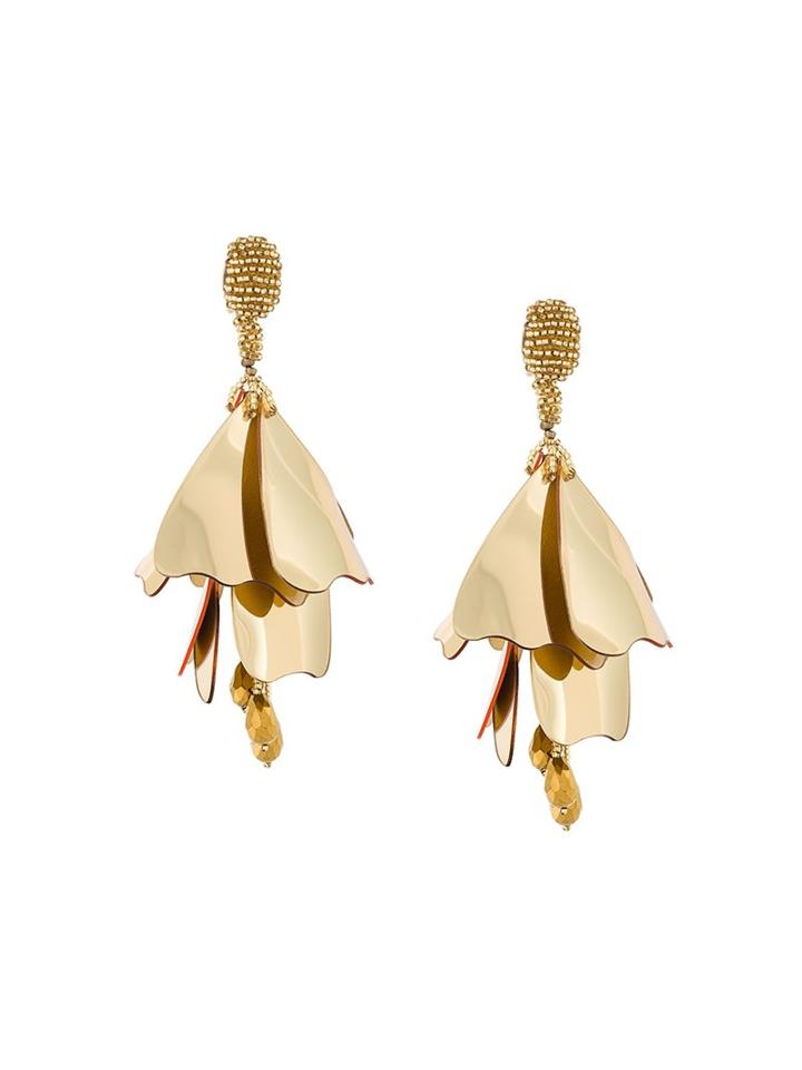 Oscar De La Renta Petal Effect Earrings