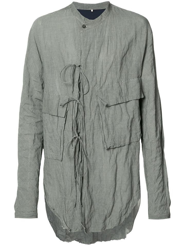Ziggy Chen - Cargo Pocket Shirt - Men - Cotton/metallic Fibre - 50, Black, Cotton/metallic Fibre
