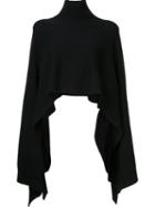 Rosetta Getty Turtleneck Cape Sweater, Women's, Size: Medium/large, Black, Cashmere/wool