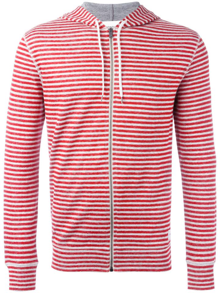 Dondup Striped Hoodie, Men's, Size: Xl, Red, Cotton/linen/flax/polyamide