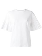 Victoria Victoria Beckham Ruffled Shortsleeved Blouse, Women's, Size: Large, White, Cotton