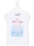 Mc2 Saint Barth Kids - Flamingo T-shirt - Kids - Cotton - 6 Yrs, White