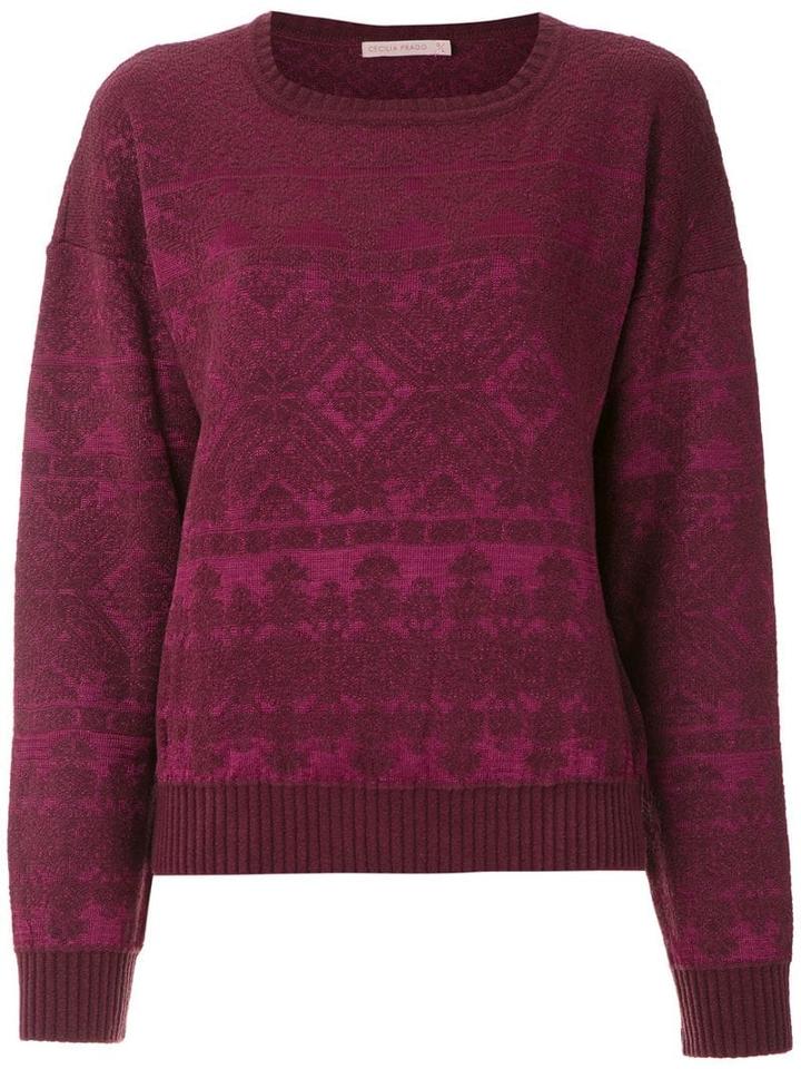 Cecilia Prado Geometric Pattern Knitted Jumper - Purple