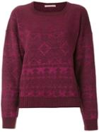 Cecilia Prado Geometric Pattern Knitted Jumper - Purple