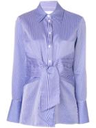 Victoria Victoria Beckham Striped Folded Blouse - Blue