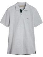 Burberry Tartan Trim Detail Polo Shirt - Grey