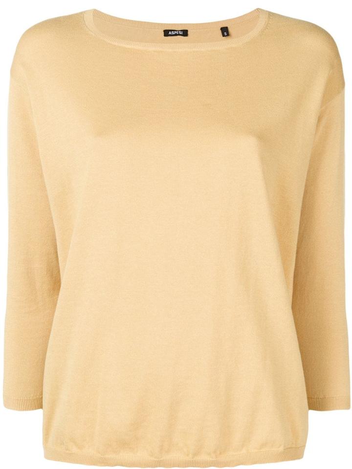 Aspesi Plain Knitted Top - Yellow