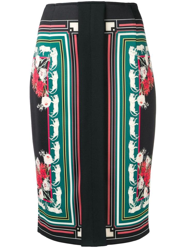 Cavalli Class Printed Pencil Skirt - Black
