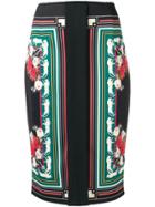 Cavalli Class Printed Pencil Skirt - Black