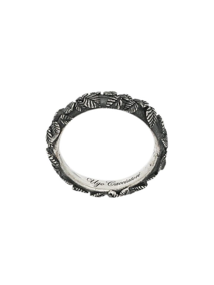Ugo Cacciatori Tiny Leaves Ring - Metallic