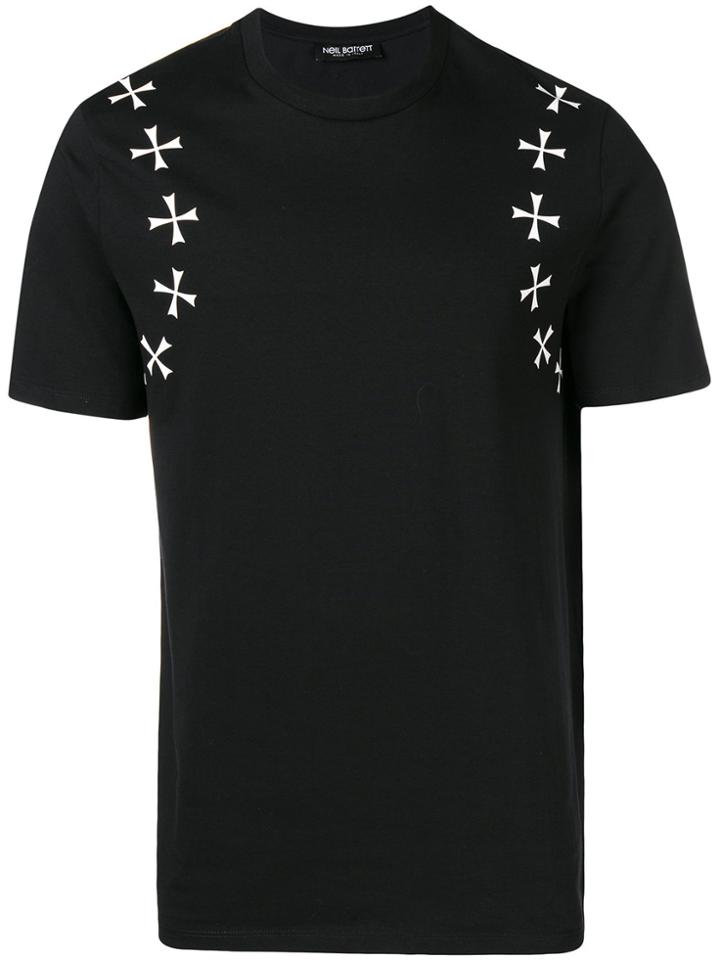 Neil Barrett Maltese Cross Printed T-shirt - Black