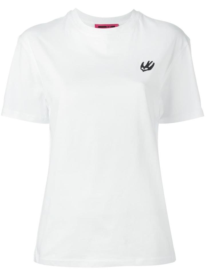 Mcq Alexander Mcqueen Logo Embroidered T-shirt, Women's, Size: Medium, White, Cotton