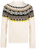 Maison Margiela Fairisle Knitted Sweater - Nude & Neutrals