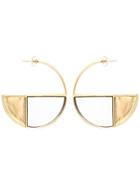 Aurelie Bidermann 'bianca' Reversible Mirror Hoop Earrings - Metallic