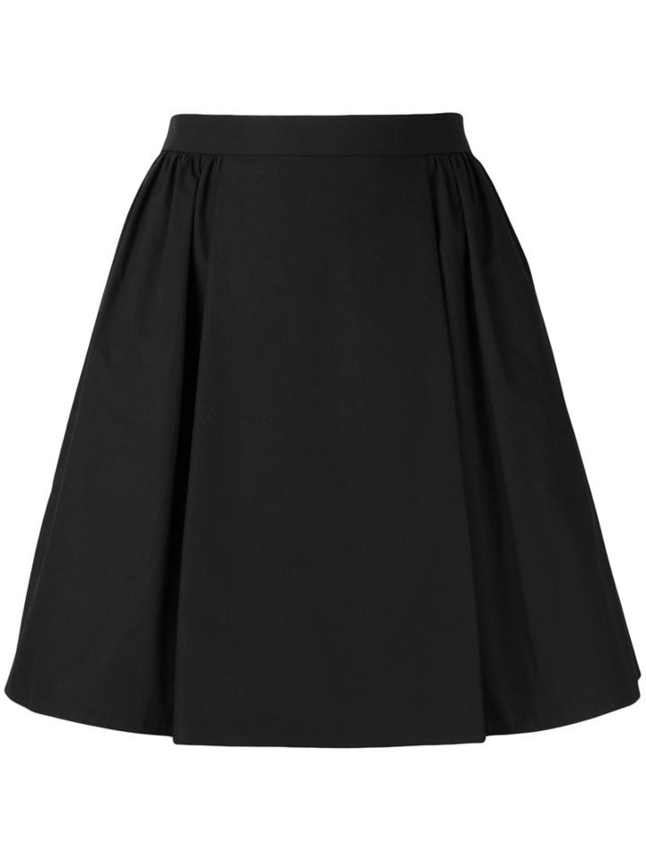 Red Valentino Mini A-line Skirt, Women's, Size: 40, Black, Cotton/spandex/elastane/acetate/polyester