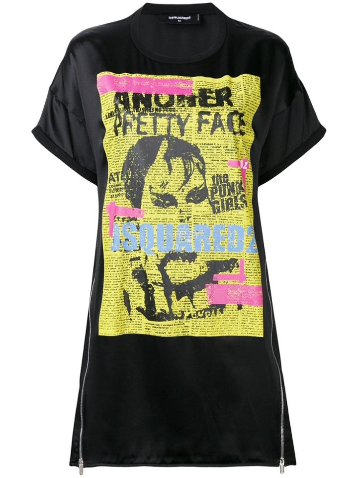 Dsquared2 Punk Poster Dress - Black