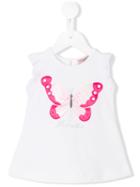 Monnalisa - Butterfly Logo Blouse - Kids - Cotton/polyester/spandex/elastane - 24 Mth, Toddler Girl's, White