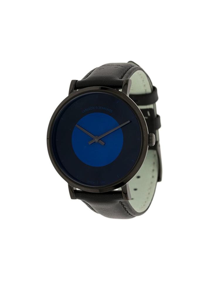 Larsson & Jennings Code Dot Leather Watch - Black