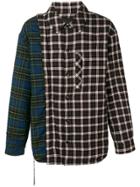Nona9n Colourblock Plaid Shirt Jacket - Black