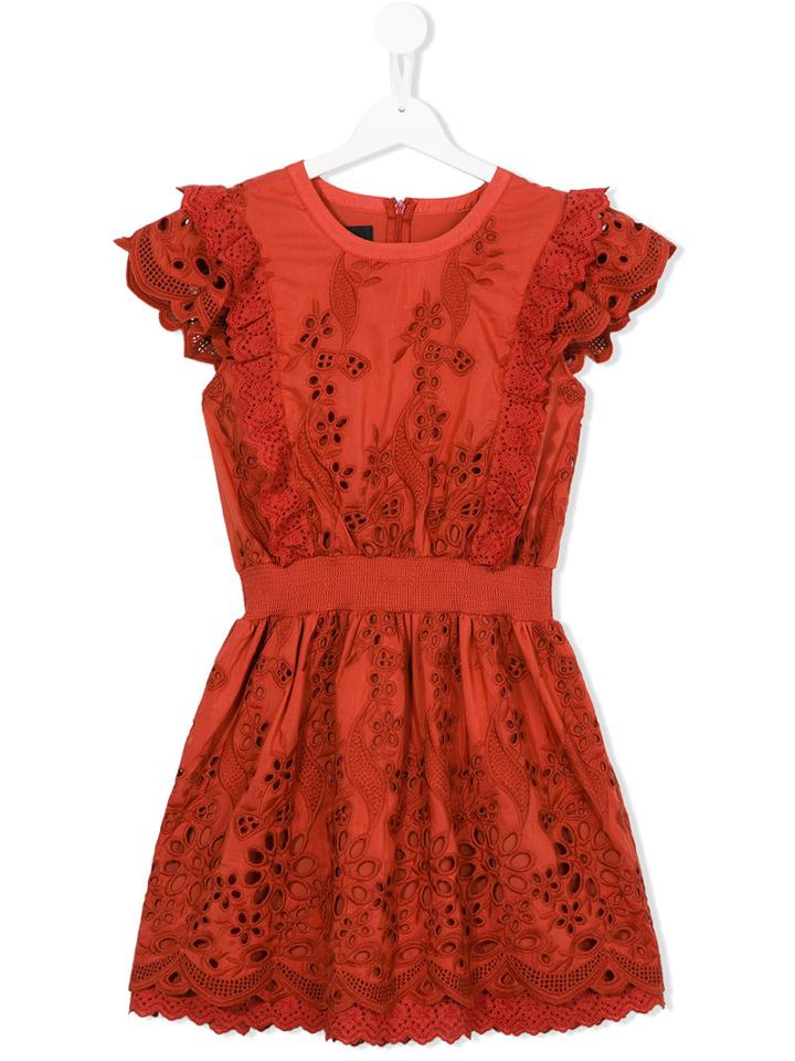 Little Remix Embroidered Dress, Girl's, Size: 16 Yrs, Yellow/orange