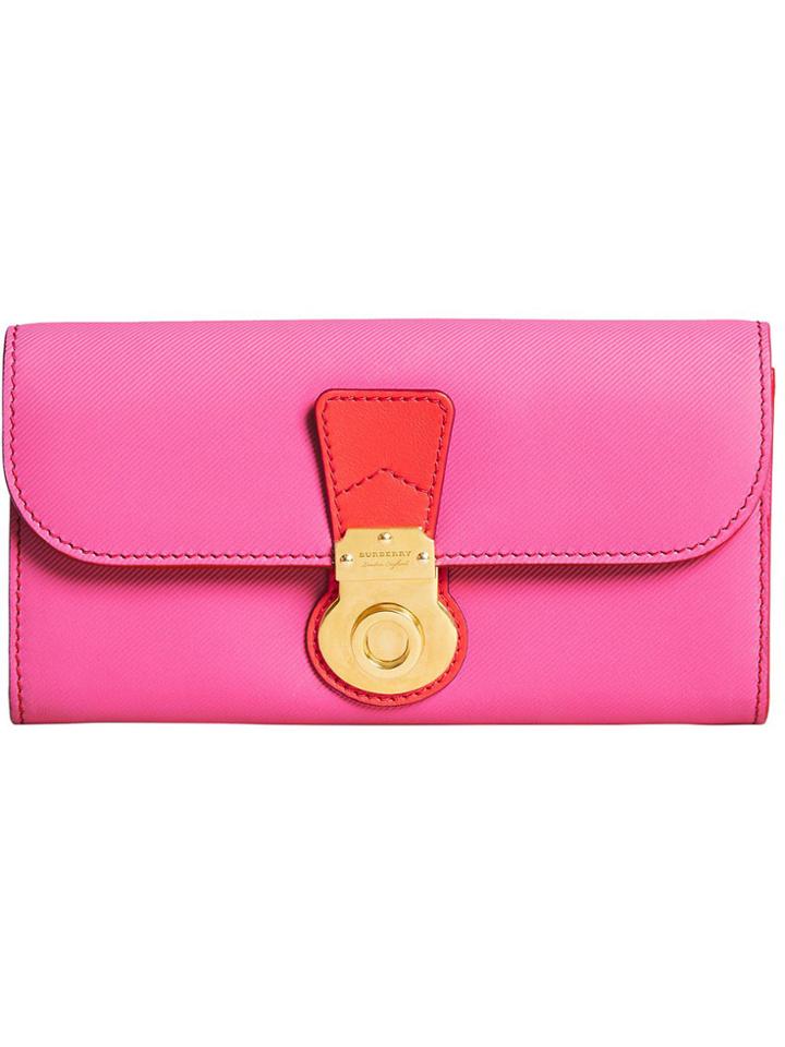 Burberry Two-tone Continental Wallet - Pink & Purple