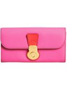 Burberry Two-tone Continental Wallet - Pink & Purple
